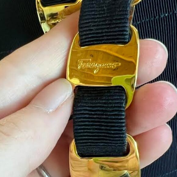 Ferragamo *LOW START* Navy Blue Grosgrain Vara Bag - Picture 4 of 12